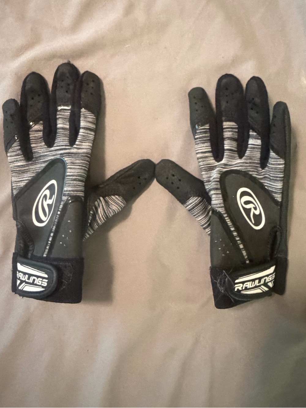 Rawlings Black and Gray Performance Batting Gloves